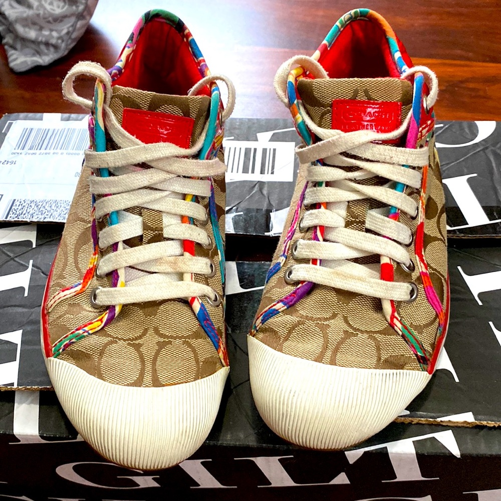 Multi colored Coach high top sneakers